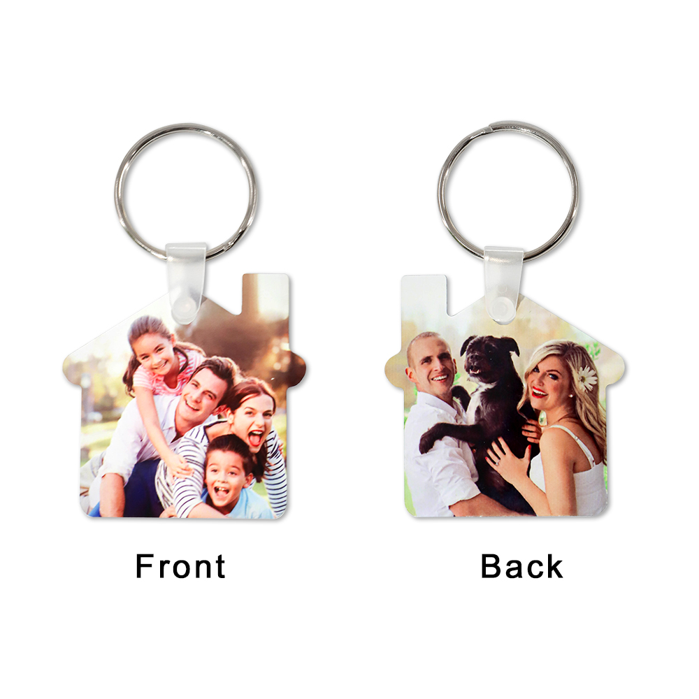 Double-side Printable Aluminum Keychain-House