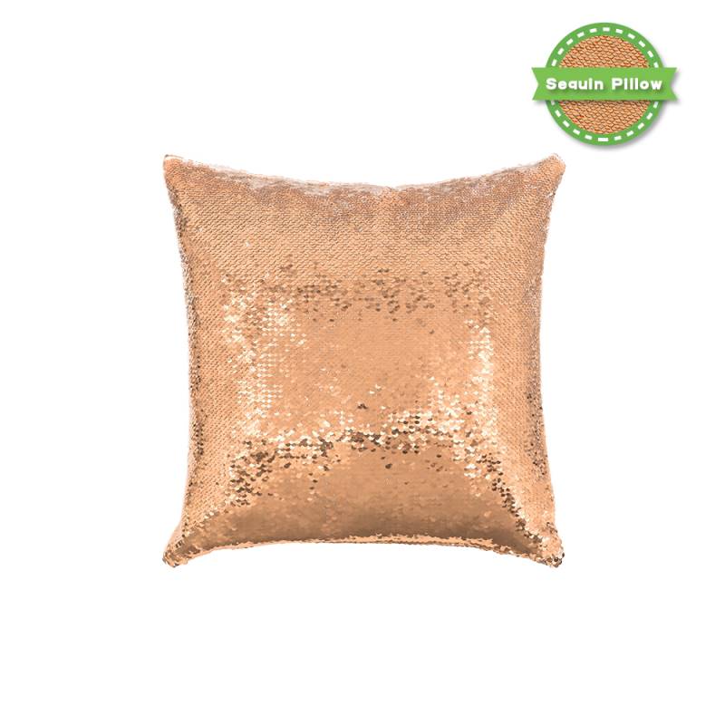 Sequin Pillow Case-Square Shape-Rose Gold