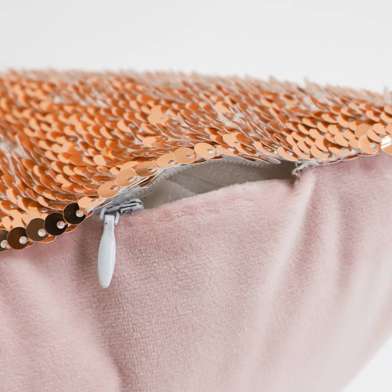 Sequin Pillow Case-Square Shape-Rose Gold