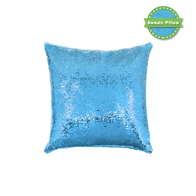 Sequin Pillow Case-Square Shape-Blue