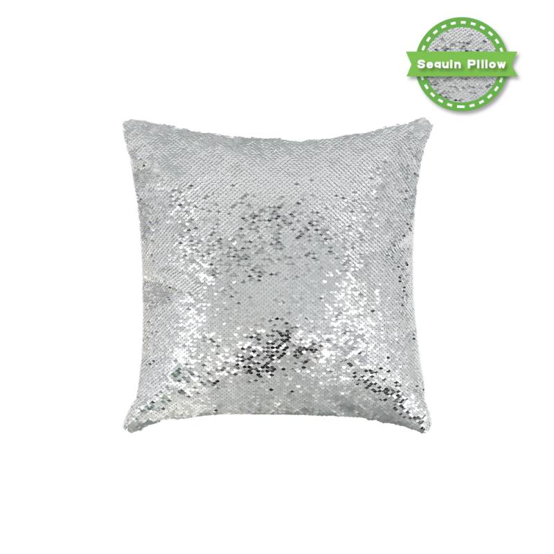 Sequin Pillow Case-Square Shape-Blue