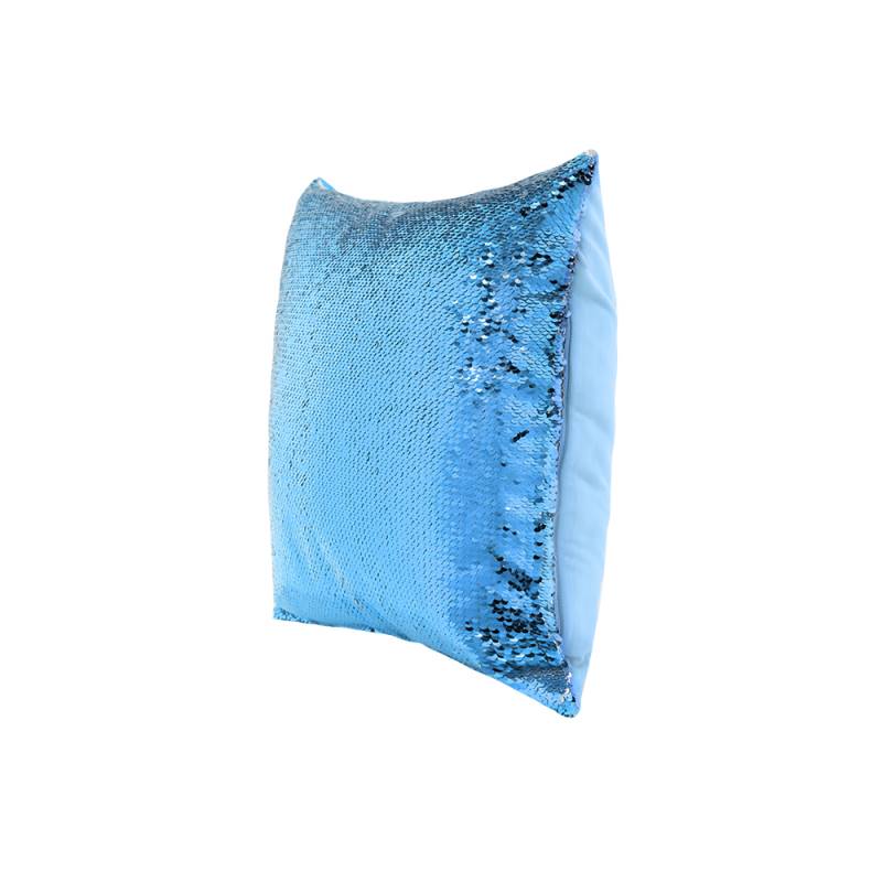 Sequin Pillow Case-Square Shape-Blue