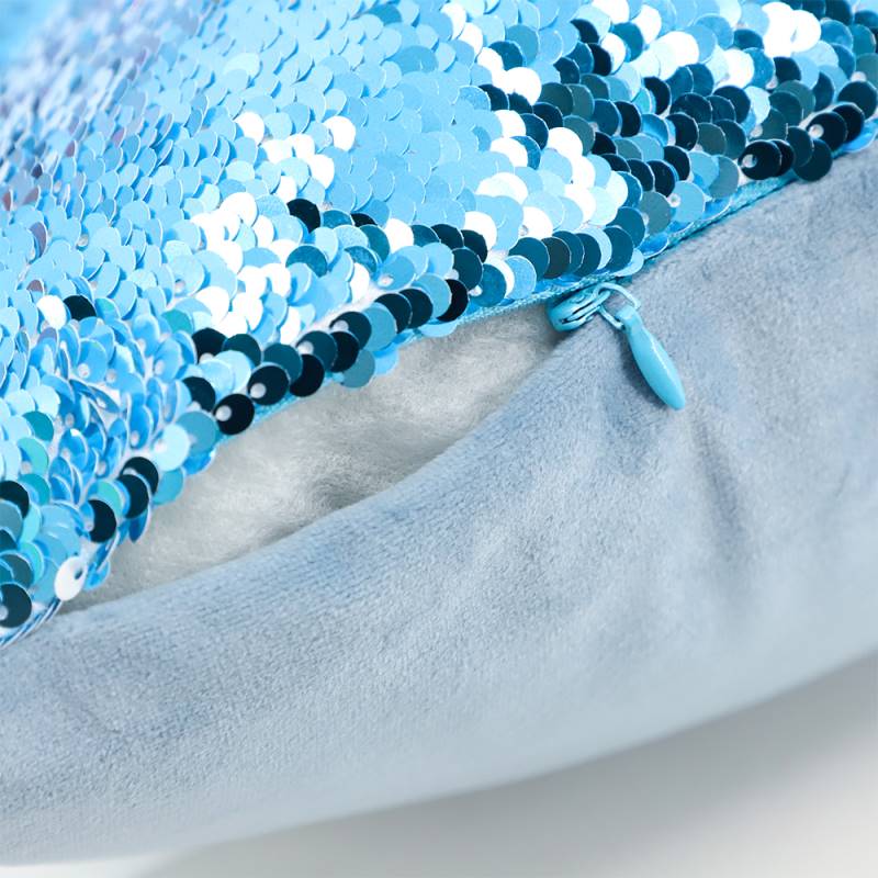 Sequin Pillow Case-Square Shape-Blue