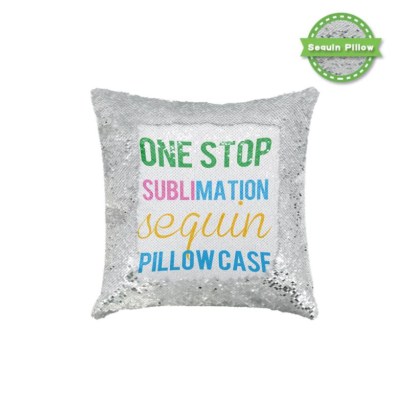 Sequin Pillow Case Square Shape Sliver