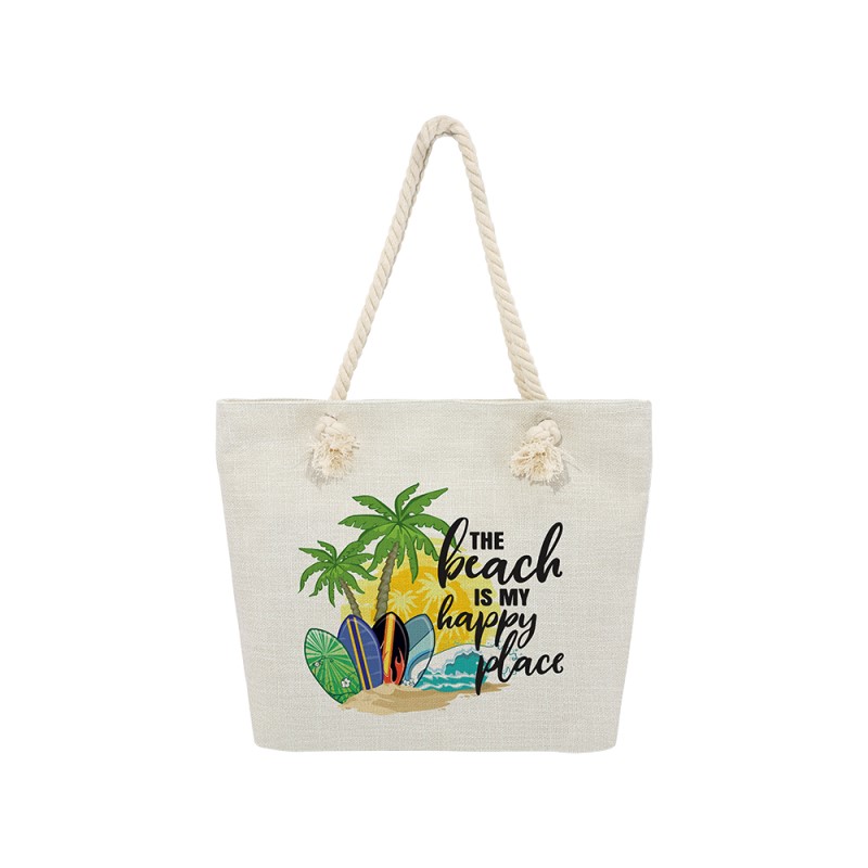 Burlap Beach Bag