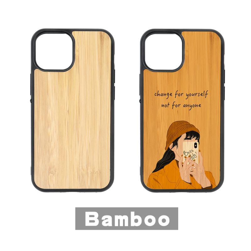 Sublimation Phone Case with Bamboo insert for iPhone 13 Series