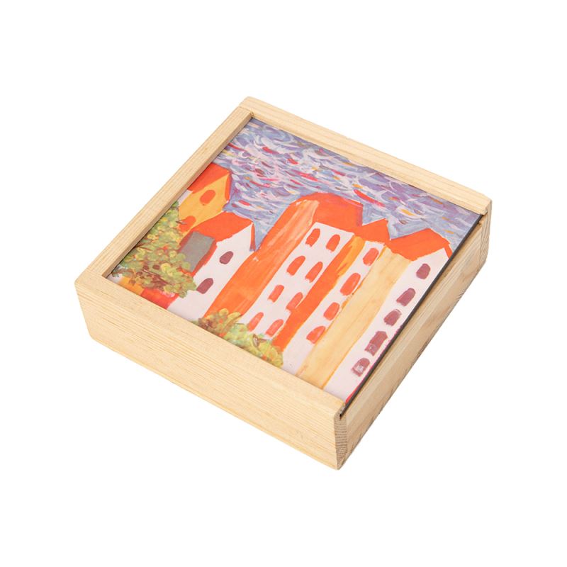 Wooden Coaster box with MDF Insert
