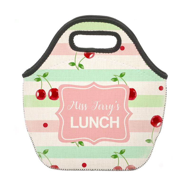 Linen Neoprene Lunch Bag