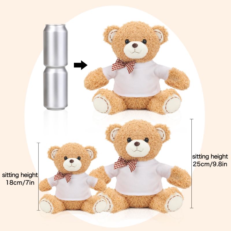 Sublimation Teddy bear with T-shirt light Brown - 18cm & 25cm