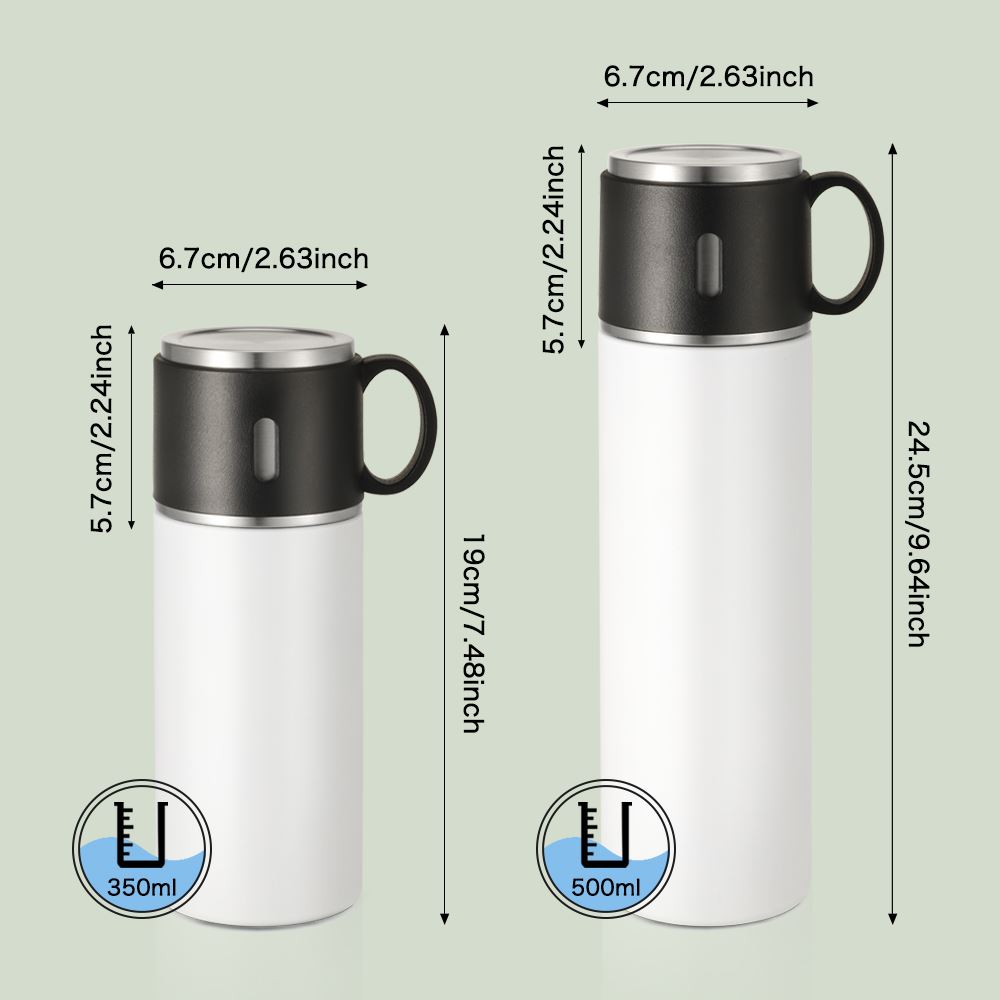 Double Wall Stainless Steel Bottle Cup Cap - White