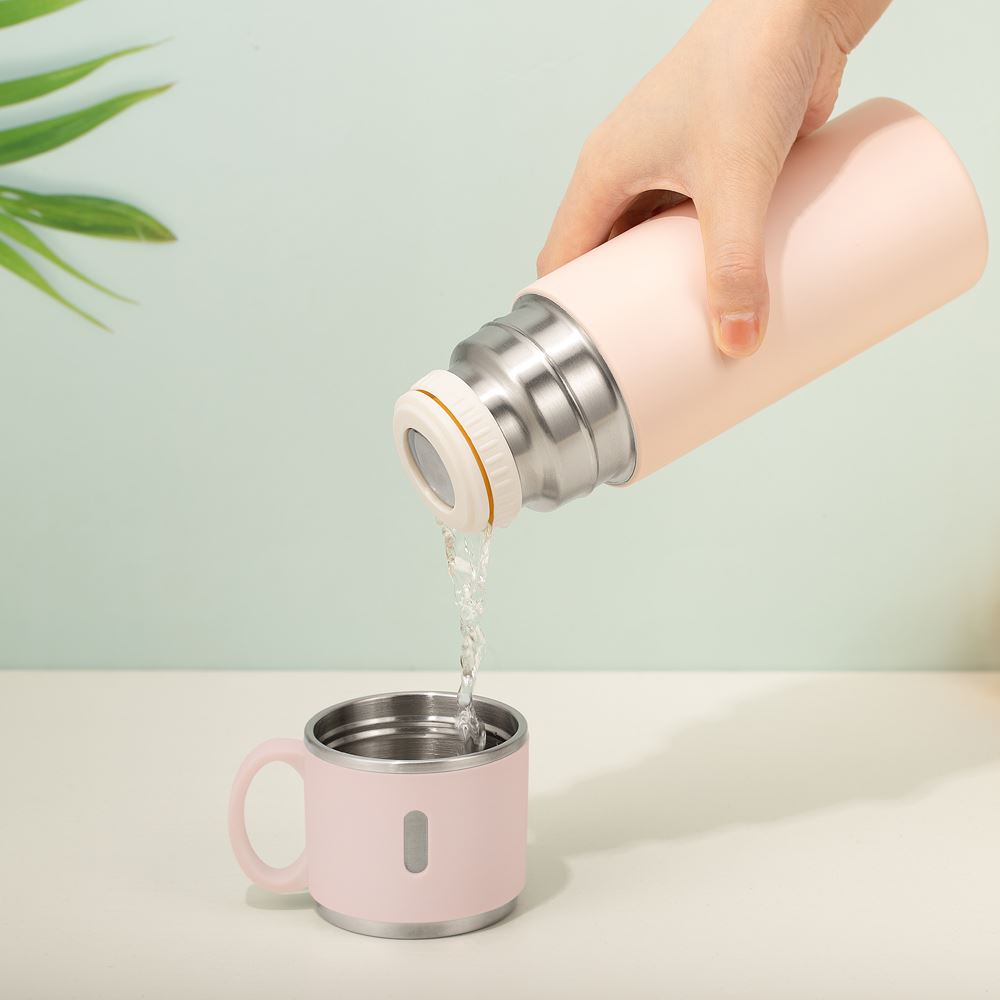 Double Wall Stainless Steel Bottle Cup Cap - Pink