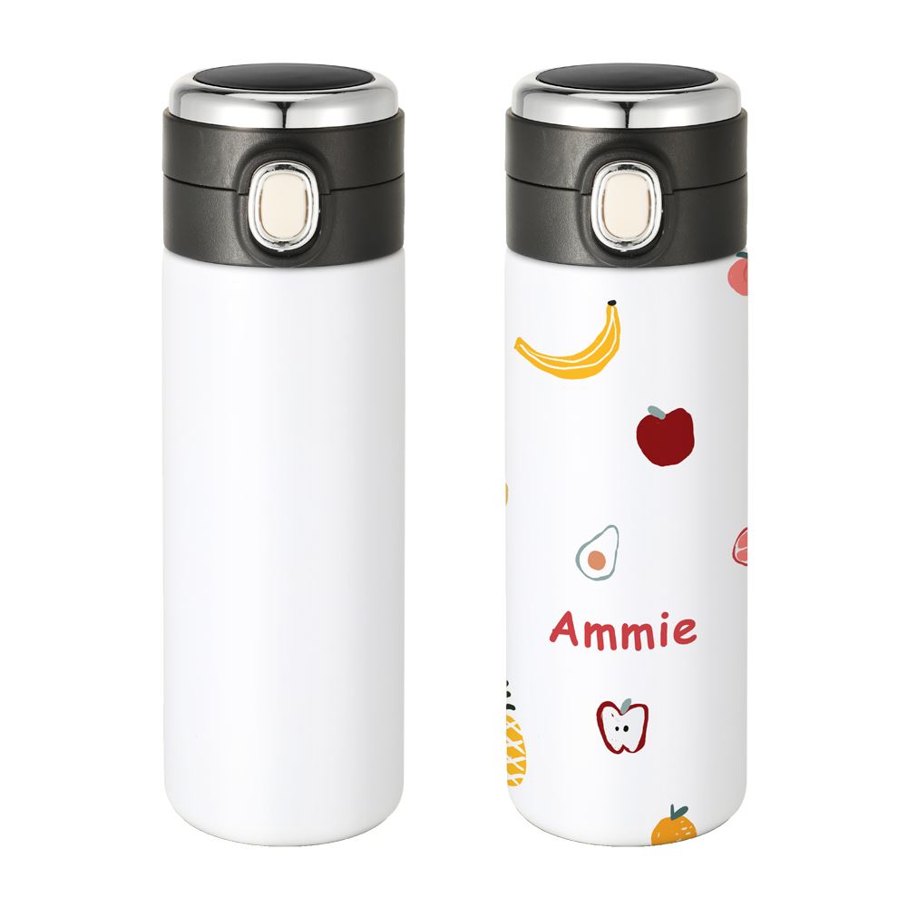 Double Wall Stainless Steel Bottle with Temperature Display - Pink