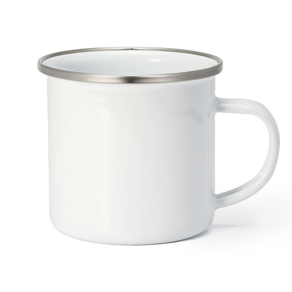 12oz Enamel Mug -Silver Rim