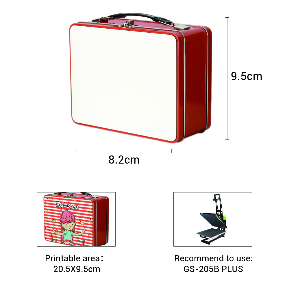 Metal Lunch Box-Red-with aluminum sheet