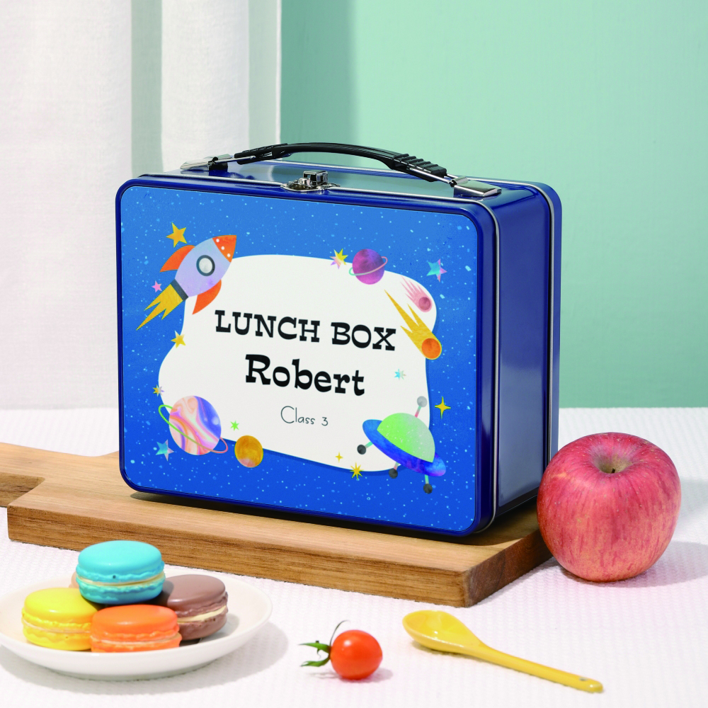 Metal Lunch Box-Blue-with aluminum sheet