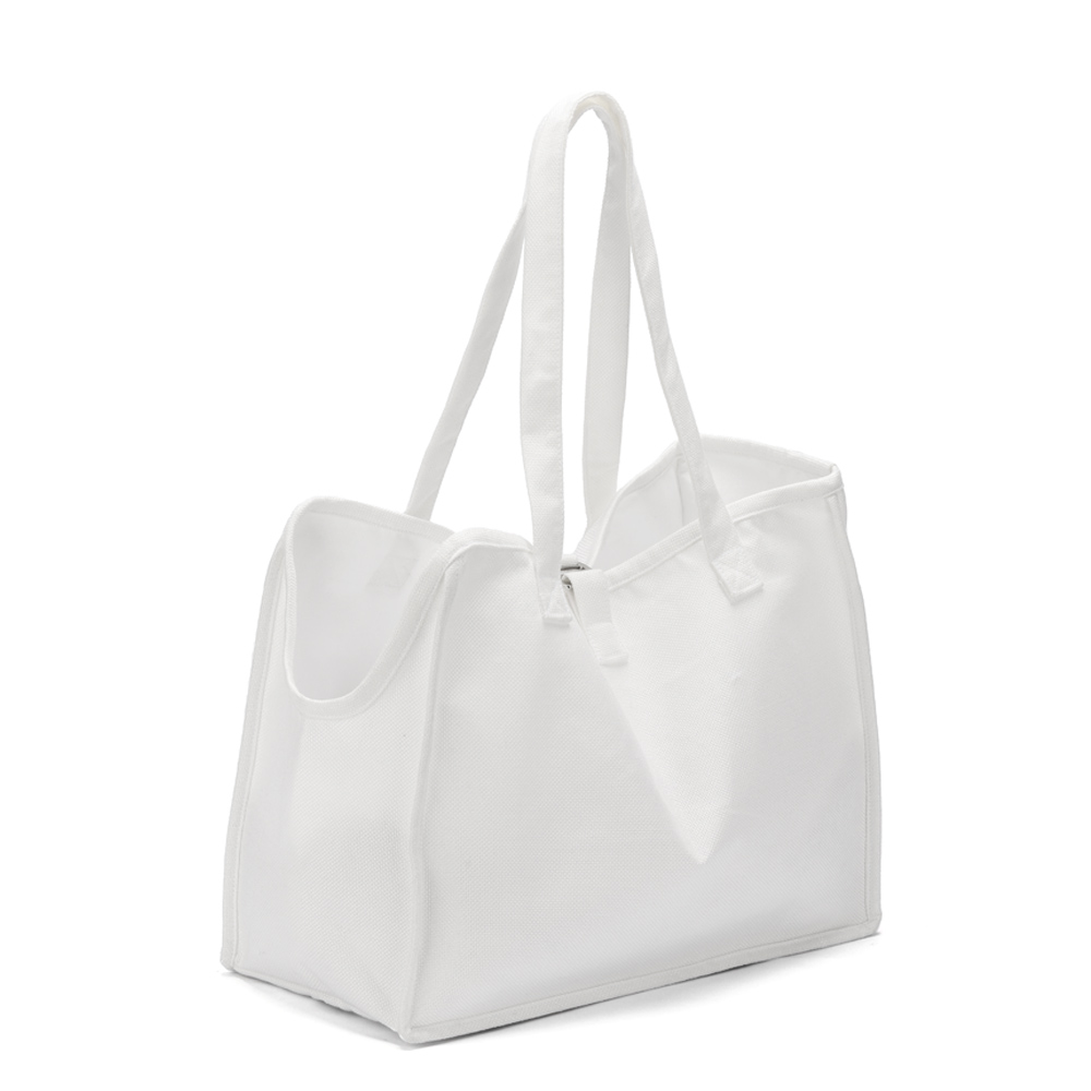 White Linen PET Carrier Bag