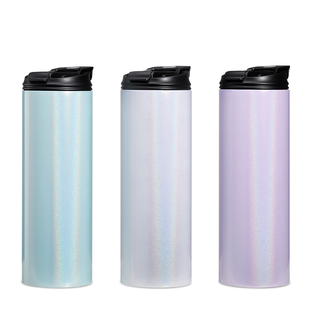 Sublimation 20OZ Straight Skinny Rainbow Tumbler with Two Lids and Straw