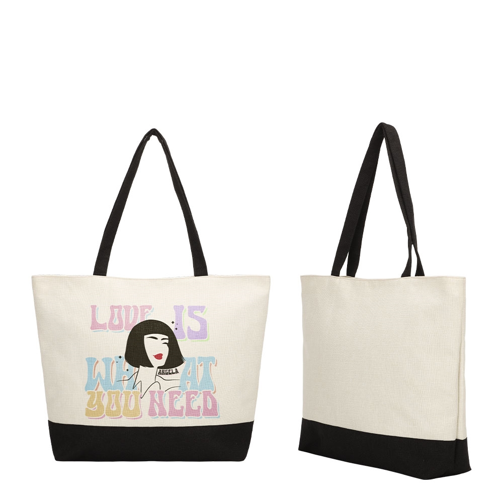 Sublimation Tote Bag with Large Space and Color Block Design