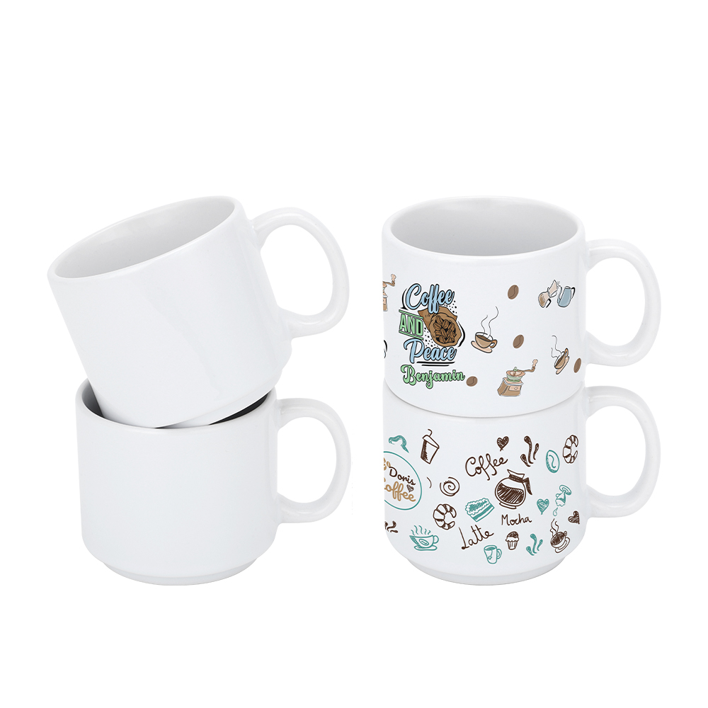 Wholesale Ceramic Sublimation Stackable Mugs - 5OZ/8OZ/11OZ/15OZ