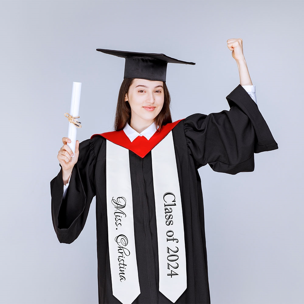 Unisex Sublimation Graduation Stole Blanks Wholesale Plain Grad Sash for Adults & Kids