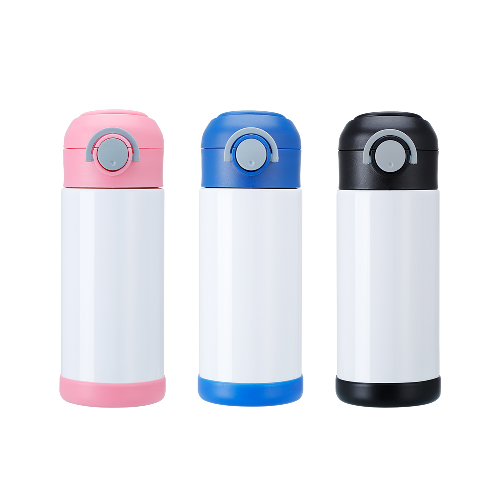 Kids Sublimation Water Bottle 350ml Vacuum Insulation Thermos Flask – Pink/Blue/Black